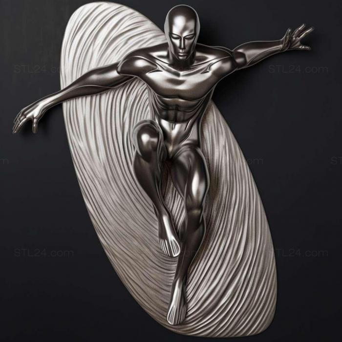 Characters (st silver surfer 3, HERO_1611) 3D models for cnc